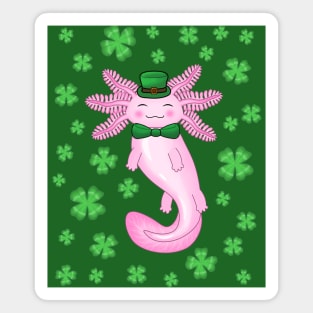 Cute St Patrick's axolotl Magnet